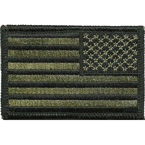 Tactical Reverse USA Flag Patch OD - Olive Drab 2"x3" - by Ranger Return (RR-TACT-USAF-00OD-0REV)