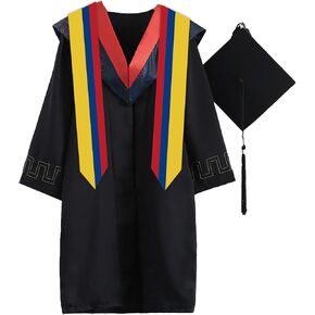 Colombia Flag Graduation Sash/Stole/Scarf 180X13CM Double Sided for Study Aboard International Students Graduation Decoration Item Gift