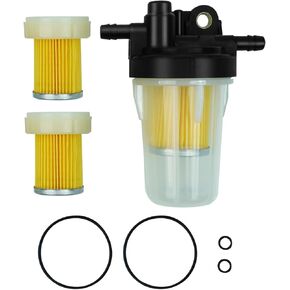 Fuel Filter Assembly and 2PCS Filter with O-Rings Replace 6A320-58862 6A320-58830 6A320-59930 Fit for Kubota L-Series B-Series M-Series and RTV Tractor PF9911 33830