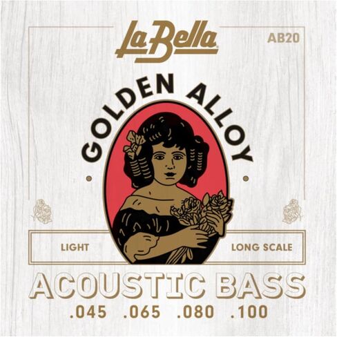 La Bella AB10 Golden Alloy Wound Series Extra Light Long Scale Acoustic Bass Strings in Saudi Arabia