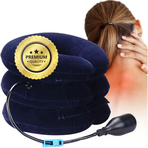 Inflatable Cervical Traction Cushion Device Neck Pain Relief at Home - Cervical Neck Traction Pillow - Neck Decompression Pillow Inflatable Cervical Collar Neck Pinched Nerve Relief in Saudi Arabia