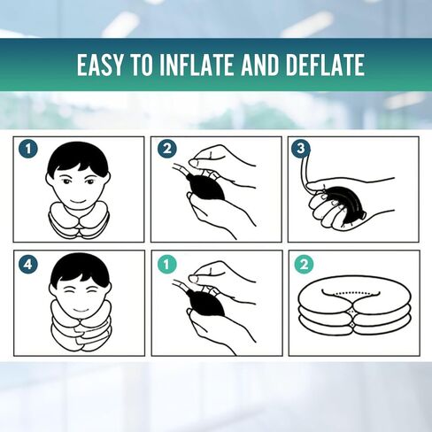 Inflatable Cervical Traction Cushion Device Neck Pain Relief at Home - Cervical Neck Traction Pillow - Neck Decompression Pillow Inflatable Cervical Collar Neck Pinched Nerve Relief in Saudi Arabia