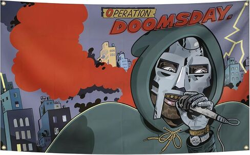 AuLYn مضحك MF مغني الراب الموت نسيج ألبوم الموسيقى غطاء نسيج 3x5Ft نسيج غرفة الفن ديكور نسيج الزينة الجدار شنقا الهدايا للمراهقين غرفة نوم غرفة المعيشة، الأخضر in Kuwait