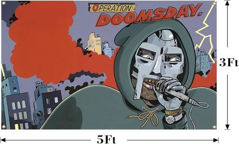 AuLYn مضحك MF مغني الراب الموت نسيج ألبوم الموسيقى غطاء نسيج 3x5Ft نسيج غرفة الفن ديكور نسيج الزينة الجدار شنقا الهدايا للمراهقين غرفة نوم غرفة المعيشة، الأخضر in Kuwait