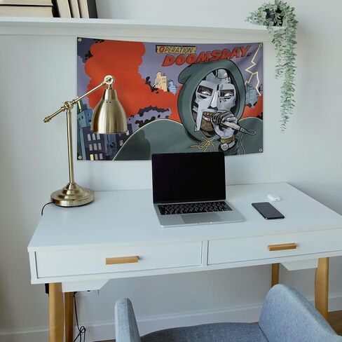 AuLYn مضحك MF مغني الراب الموت نسيج ألبوم الموسيقى غطاء نسيج 3x5Ft نسيج غرفة الفن ديكور نسيج الزينة الجدار شنقا الهدايا للمراهقين غرفة نوم غرفة المعيشة، الأخضر in Kuwait