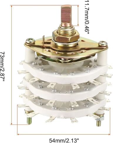 Band Selector Rotary Switch 6P5T 6 Pole 5 Position, 3 Deck [for Radio, TV, Other Electronic Devices] - 1 Pcs in Saudi Arabia