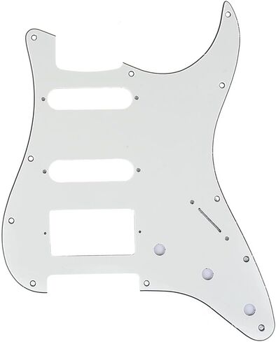 Musiclily Pro 11-Hole Modern Style Strat HSS Pickguard for American Stratocaster Guitar, 3Ply Black in Kuwait