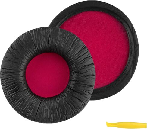 Geekria QuickFit Replacement Ear Pads for Sony MDR-V55, V500DJ Headphones Ear Cushions, Headset Earpads, Ear Cups Cover Repair Parts (Black Red) in Saudi Arabia