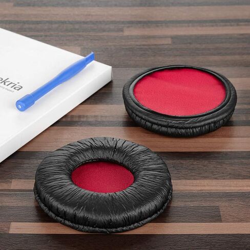 Geekria QuickFit Replacement Ear Pads for Sony MDR-V55, V500DJ Headphones Ear Cushions, Headset Earpads, Ear Cups Cover Repair Parts (Black Red) in Saudi Arabia