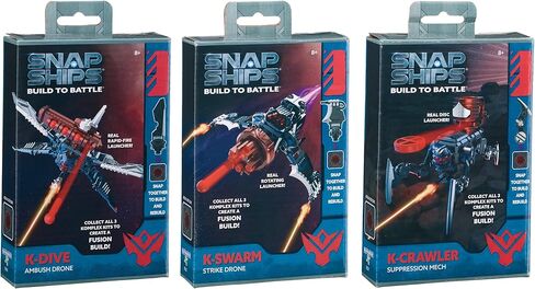 PlayMonster Snap Ships - حزمة Fusion/Komplex - مصممة للمعركة! - امزج وطابق لبناء السفن ومحاربتها - للأعمار من 8 سنوات فما فوق in Kuwait