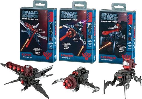 PlayMonster Snap Ships - حزمة Fusion/Komplex - مصممة للمعركة! - امزج وطابق لبناء السفن ومحاربتها - للأعمار من 8 سنوات فما فوق in Kuwait