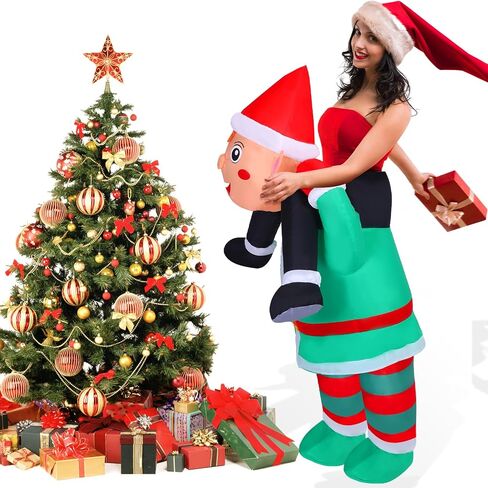 Christmas Inflatable Costume for Adults Men Women Xmas Funny Riding Costume Inflatable Suit in Saudi Arabia