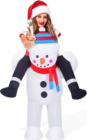 Christmas Inflatable Costume for Adults Men Women Xmas Funny Riding Costume Inflatable Suit in Saudi Arabia