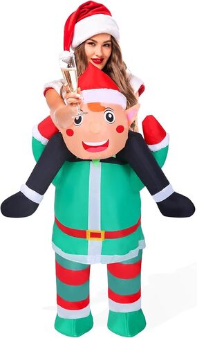 Christmas Inflatable Costume for Adults Men Women Xmas Funny Riding Costume Inflatable Suit in Saudi Arabia