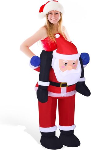 Christmas Inflatable Costume for Adults Men Women Xmas Funny Riding Costume Inflatable Suit in Saudi Arabia