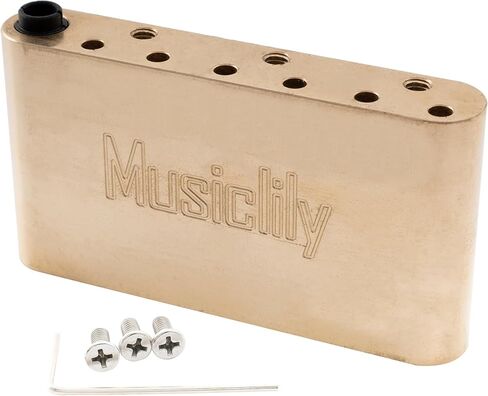 Musiclily Ultra 52.5mm (2-1/16 inch) String Spacing Solid Steel Push-in Style Tremolo Block for Strat Style Electric Guitar Wilkinson M Series Bridge, 40mm Tall in Saudi Arabia