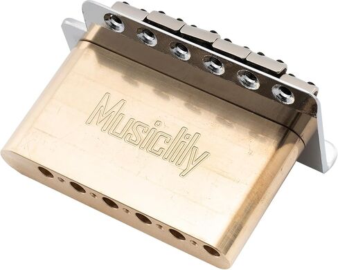 Musiclily Ultra 52.5mm (2-1/16 inch) String Spacing Solid Steel Push-in Style Tremolo Block for Strat Style Electric Guitar Wilkinson M Series Bridge, 40mm Tall in Saudi Arabia