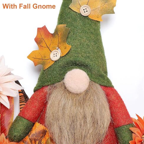 Fall Wreath with Scarecrow, 16 Inch Autumn Harvest Thanksgiving Wreath Artificial Sunflowers Maple Leaves Berries Pumpkins Wreath, Rustic Front Door Window Wall Decoration in Saudi Arabia