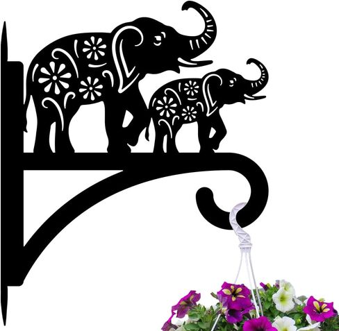 Iron Plant Hangers Hooks for Outdoor Indoor Hanging Plants Fern Pots, Lantern, Bird Feeder, Wind Chimes, 12"x14" Cat Weather Resistant Metal Wall Brackets Holder for Porch, Garden, Home(Cat) in Saudi Arabia
