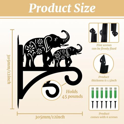 Iron Plant Hangers Hooks for Outdoor Indoor Hanging Plants Fern Pots, Lantern, Bird Feeder, Wind Chimes, 12"x14" Cat Weather Resistant Metal Wall Brackets Holder for Porch, Garden, Home(Cat) in Saudi Arabia