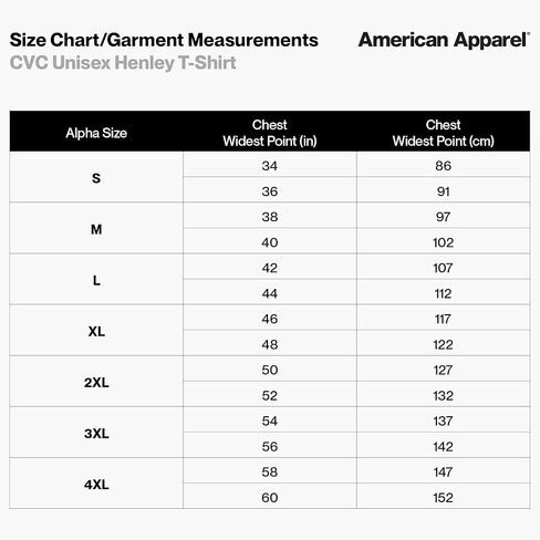 American Apparel Unisex CVC Henley T-Shirt, Style G2004CVC, 2-Pack in Saudi Arabia