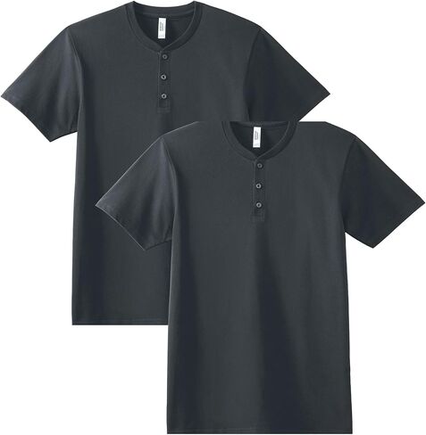 تي شيرت CVC Henley للجنسين من American Apparel، طراز G2004CVC، عبوة من قطعتين in Kuwait