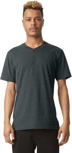 تي شيرت CVC Henley للجنسين من American Apparel، طراز G2004CVC، عبوة من قطعتين in Kuwait