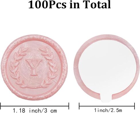 100Pcs Pink Letter K Adhesive Wax Seal Stickers, Hand-Made, No Need Seal Stamp, Tear and Use Wax Stickers for Wedding Invitations, Envelopes, Christmas Gift in Saudi Arabia