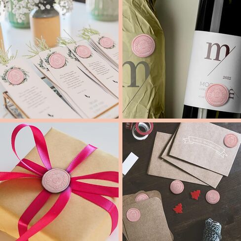 100Pcs Pink Letter K Adhesive Wax Seal Stickers, Hand-Made, No Need Seal Stamp, Tear and Use Wax Stickers for Wedding Invitations, Envelopes, Christmas Gift in Saudi Arabia