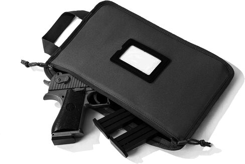 Tactical Pistol Sleeve Handgun Firearm Bag Soft Pistol Rug Case for Hunting Shooting Range Sports Series Range Bag, Lockable Zipper, 3-Pack in Saudi Arabia