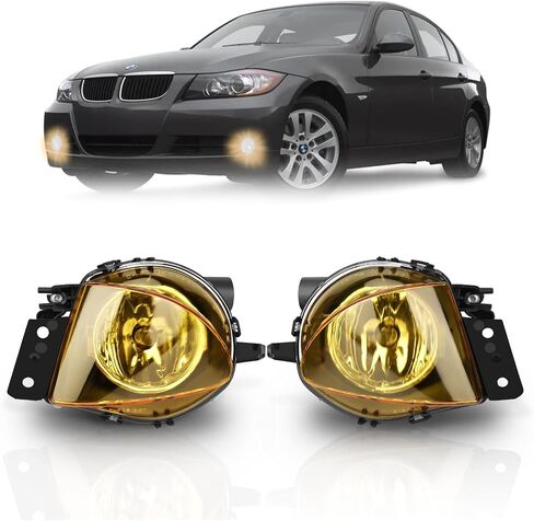 Fog Lights Lamps for BMW 3 Series (323i 325i 325xi 328i xdrive 330xi 335d 335i 328xi 335xi 330i Sedan E90 / Wagon E91), (w/o Sport Package) 2006 2007 2008 2009, 1 Pair (Yellow) in Saudi Arabia
