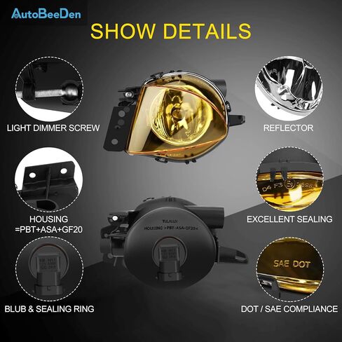 Fog Lights Lamps for BMW 3 Series (323i 325i 325xi 328i xdrive 330xi 335d 335i 328xi 335xi 330i Sedan E90 / Wagon E91), (w/o Sport Package) 2006 2007 2008 2009, 1 Pair (Yellow) in Saudi Arabia