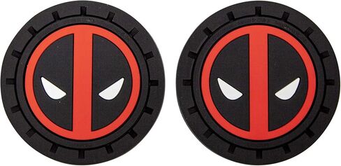 Plasticolor 001965R01 Marvel Comics Deadpool Auto Car Truck SUV Cup Holder Coaster 2-Pack in Saudi Arabia
