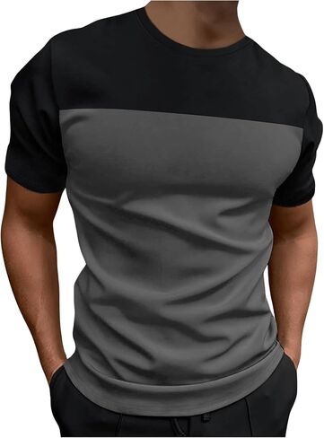 Verdusa Men's Color Block Short Sleeve T Shirts Round Neck Tee Tops in Saudi Arabia