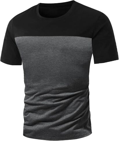Verdusa Men's Color Block Short Sleeve T Shirts Round Neck Tee Tops in Saudi Arabia