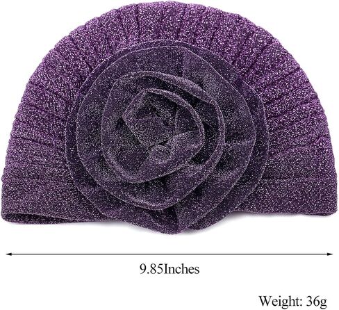 Women Big Flower Headwrap Turban Shining Beanie Bonnet Cap Chemo Cap in Saudi Arabia
