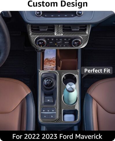 Ecarzo Center Console Gear Shifter Panel Trim for 2022 2023 Ford Maverick Interior Accessories Air Conditioner Decoration Cover Plate, ABS Carbon Fiber in Saudi Arabia