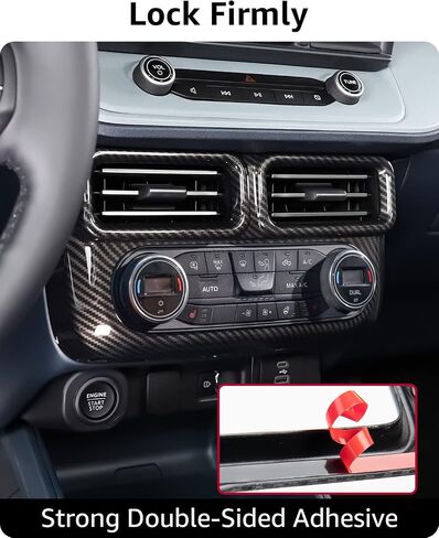 Ecarzo Center Console Gear Shifter Panel Trim for 2022 2023 Ford Maverick Interior Accessories Air Conditioner Decoration Cover Plate, ABS Carbon Fiber in Saudi Arabia