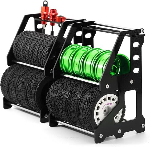 رف تخزين الإطارات حامل العجلات مادة الأكريليك مناسبة لإطارات السيارات RC على الطريق 1/10 1/18 1/24 RC إطار السيارة الزاحف باللون الأسود in Kuwait