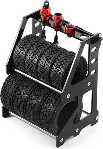 رف تخزين الإطارات حامل العجلات مادة الأكريليك مناسبة لإطارات السيارات RC على الطريق 1/10 1/18 1/24 RC إطار السيارة الزاحف باللون الأسود in Kuwait