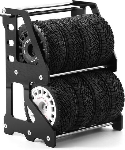 رف تخزين الإطارات حامل العجلات مادة الأكريليك مناسبة لإطارات السيارات RC على الطريق 1/10 1/18 1/24 RC إطار السيارة الزاحف باللون الأسود in Kuwait