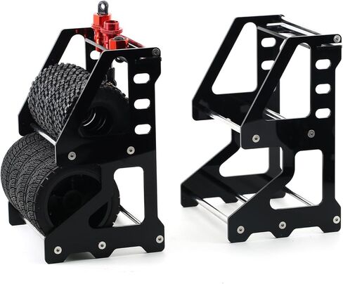 رف تخزين الإطارات حامل العجلات مادة الأكريليك مناسبة لإطارات السيارات RC على الطريق 1/10 1/18 1/24 RC إطار السيارة الزاحف باللون الأسود in Kuwait