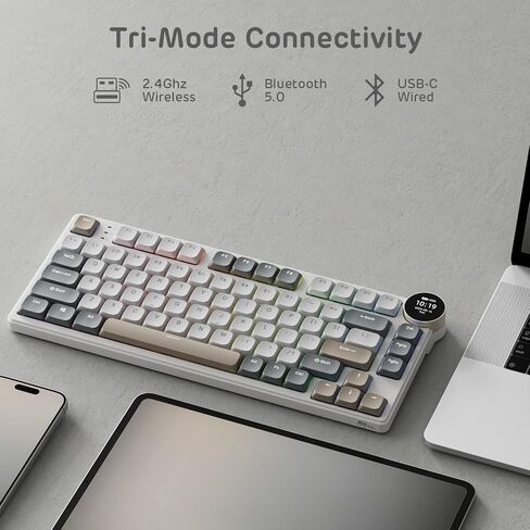 RK ROYAL KLUDGE N80 Low Profile Mechanical Keyboard w/Smart Display Screen in Kuwait
