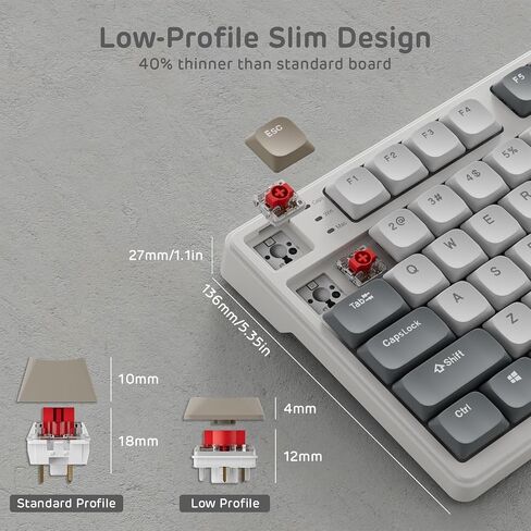 RK ROYAL KLUDGE N80 Low Profile Mechanical Keyboard w/Smart Display Screen in Kuwait
