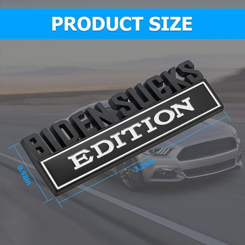 zipelo Biden Sucks Sticker for Car, 3D Auto Anti-Biden Funny Metal Decals, Waterproof Impeach Biden Emblem Sticker for Fender Rear Bumper, Vehicle Door Body Decoration Decal (Black/Red) in Saudi Arabia
