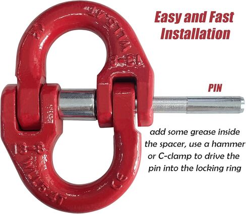 Sutekus 1/2" Tow Hitch Hammerlock Coupling Link Connecting Link Heavy Duty Trailer Safety Chain Connector Link with 12000lbs Working Load, 2 Pack in Saudi Arabia
