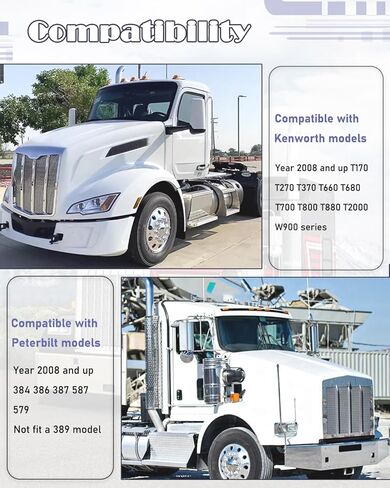طقم خطاف سحب المقطورة A20-6014 + دبوس سحب A65-6008 + دبوس إطار A65-6007 مع سلسلة متوافق مع Peterbilt وKenworth من عام 2008 فصاعدًا in Kuwait