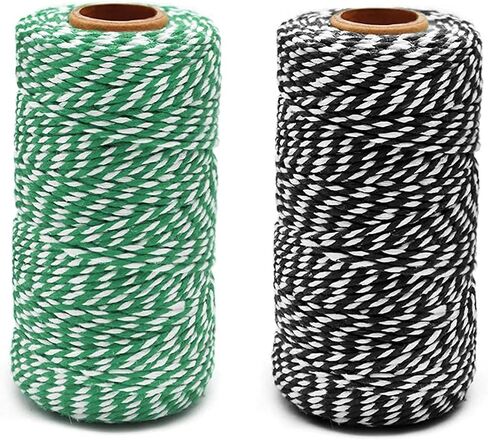 2 roll 656 Feet (200M) Red White, Packing String, Durable Rope, Christmas String, for Gardening, Decoration, Tying Cake and Pastry Boxes, Crafts & Gift Wrapping, for Art and Craft in Saudi Arabia