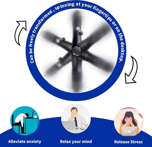 Fidget Pen with Multitool, LED Light, and Magnetic Spinner - Versatile Gadget for Anxiety Relief (Black) in Saudi Arabia