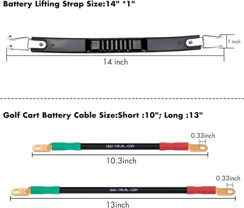 10L0L Golf Cart Battery Cables for 36 Volt & 48 Volt EZGO TXT 1994 & UP, 5 PCS Golf Cart Battery Wiring Cables 4 Gauge with Free Golf Cart Battery Lifting Strap in Saudi Arabia